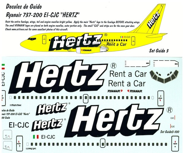 Boeing 737-200 (Ryanair "Hertz")  GUIDO3-100A