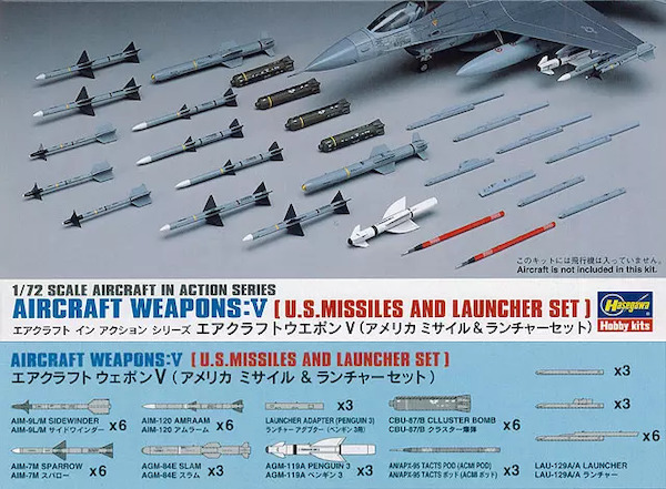 Aircraft weapons 5 (US Missiles and launcher set) BACK IN STOCK  X729