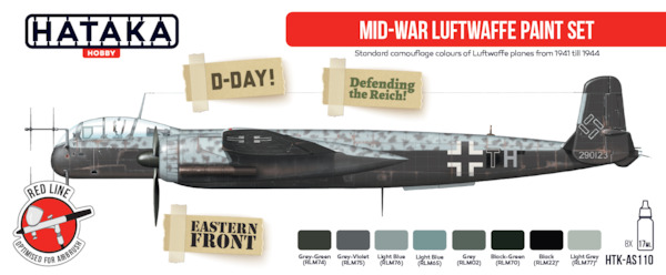 Mid War Luftwaffe (1941-1944)  Paint set (8 colours)  HTK-AS110