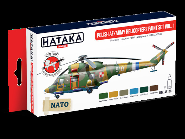 Polish Air Force / Army Helicopters paint set vol. 1 (6 colours)  HTK-AS116