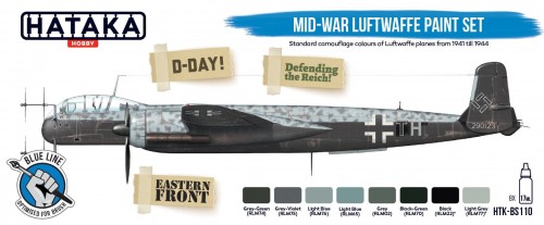 Mid-War Luftwaffe Paint set (8 colours)  Optimised for Brushpainting  HTK-BS110
