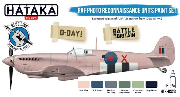 RAF Photo Reconnaissance Units (6 colours)  Optimised for Brushpainting  HTK-BS23