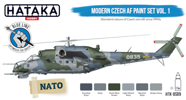 Modern Czech Air Force paint set Vol 1 (6 colours) Optimised for Brushpainting  HTK-BS89