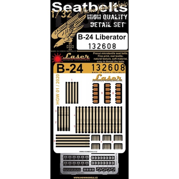 B24 Liberator Seatbelts and buckles (Hobby Boss)  HGW132608