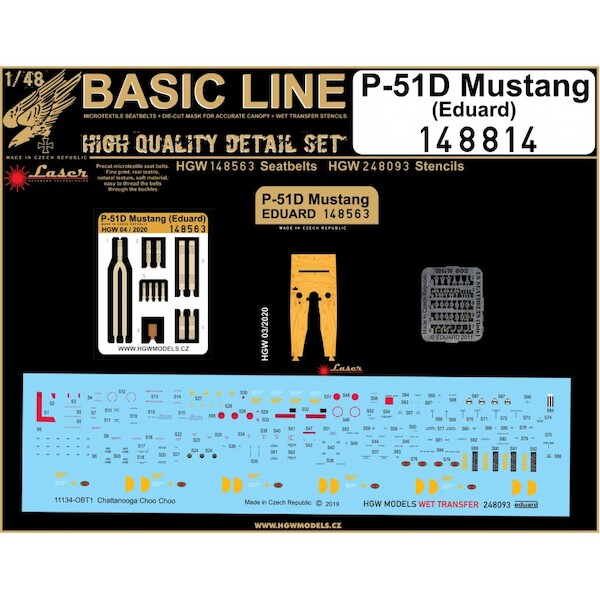 P51D Mustang Basic line detail set (Eduard)  HGW148814