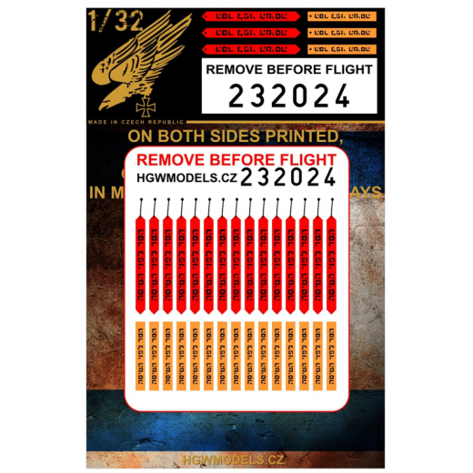 Remove before flight Tags (Israeli AF)- both sides printed  HGW232024