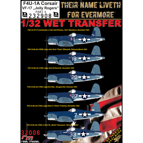Wet Transfers F4U-1a Corsair "VF17 'Jolly Rogers'" Part 4  HGW232908