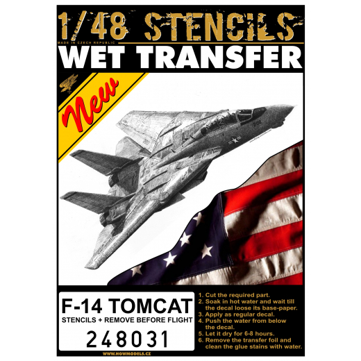 Wet Transfer stencils and RBF tags for F14A Tomcat (Hasegawa/Eduard)  HGW248031
