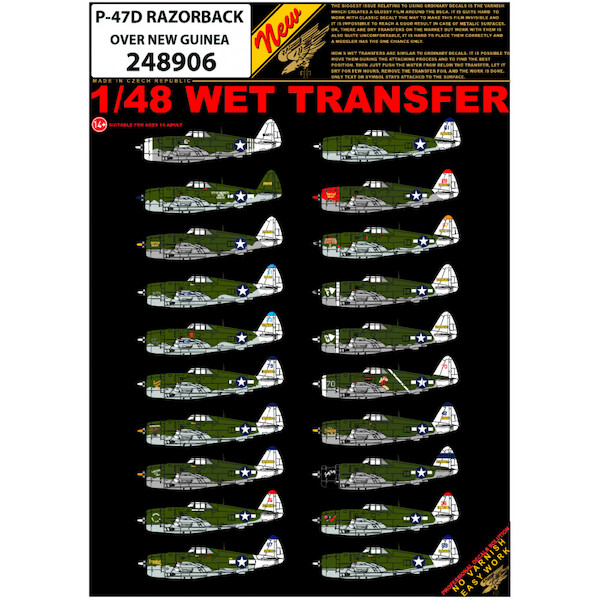 Wet Transfers P47D Thunderbolt Razorback over New Guinea  HGW248906