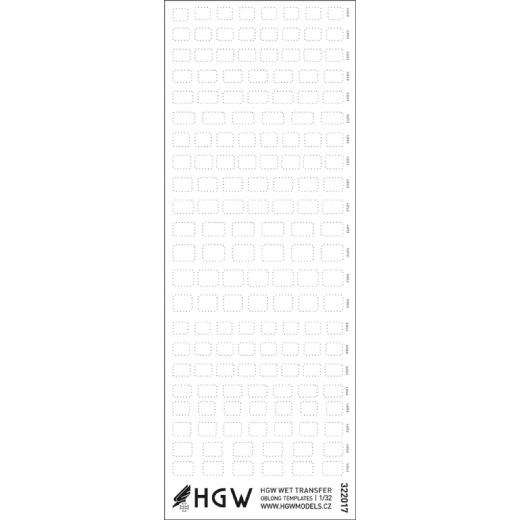 Free lines of rivets, Oblong Templates - Positive Rivets  HGW322017