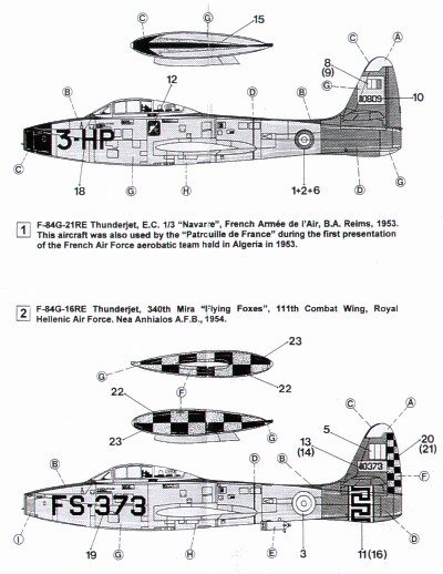 F84G Thunderjet  HI-DECAL LINE48
