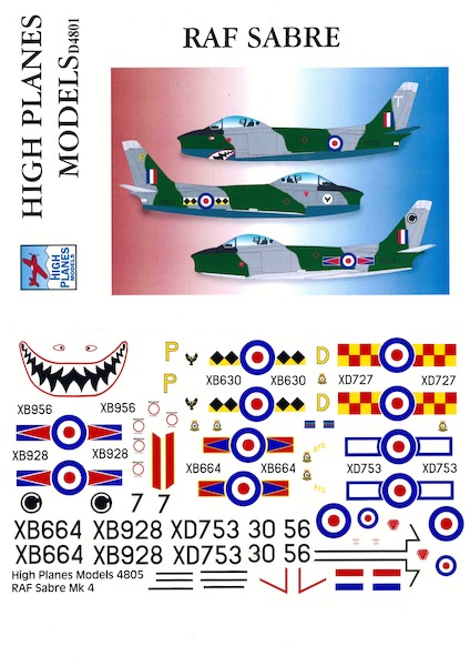RAF Sabre MK4`s  D4801