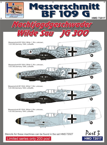 Messerschmitt BF109G-6 (NJG Wilde Sau JG300)  HMD72017