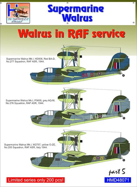 Supermarine Walrus MK 1  part 5:  Walrus in RAF Service  HMD72090