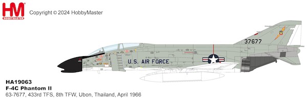 McDonnell Douglas F4C Phantom II USAF, 63-7677, 433rd TFS, 8th TFW, Ubon, Thailand,  April 1966  HA19063