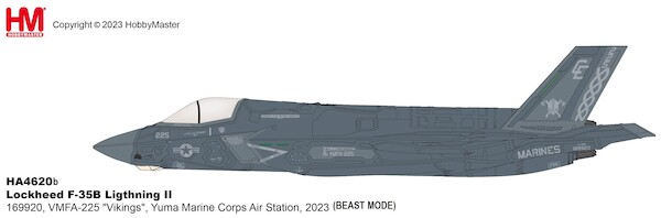 F35B Lightning II, 169920, VMFA-225 "Vikings",  Yuma Marine Corps Air Station, 2023 (beast mode)  HA4620B