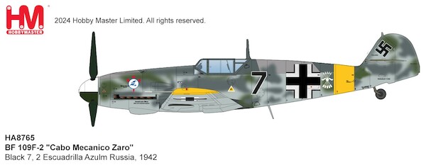 Messerschmitt Bf109F-2 Luftwaffe "Cabo Mecanico Zaro" Black 7, 2 Escuadrilla Azulm, Russia, 1942  HA8765