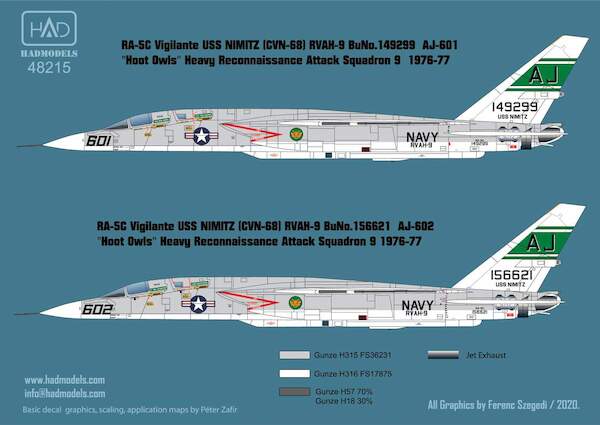 RA5C Vigilante (RVAH9 'Hoot Owls" USS Nimitz 1976-1977)  HAD48215
