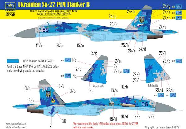 Sukhoi Su27P1M Flanker B Digital  Camouglage  (Ukrainian AF)  HAD48259