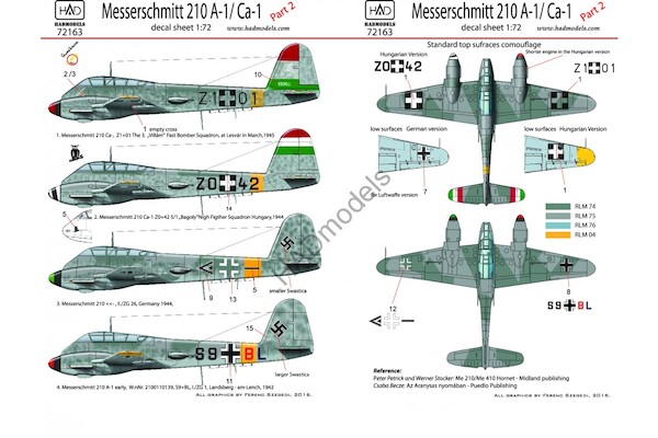 Messerschmitt Me210A-1/Ca-1 (Luftwaffe, Hungarian AF)  HAD72163