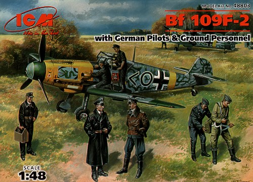 Messerschmitt BF109F-2 (Luftwaffe) with Pilots and Ground Personnel  48803