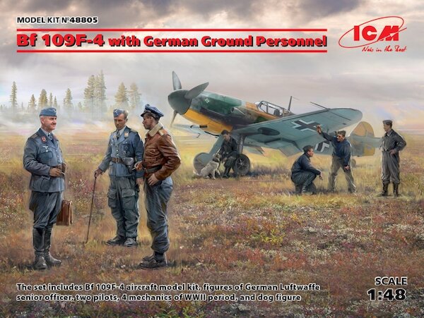 BF109F-4 with German Luftwaffe Pilots and Ground Personnel  48805