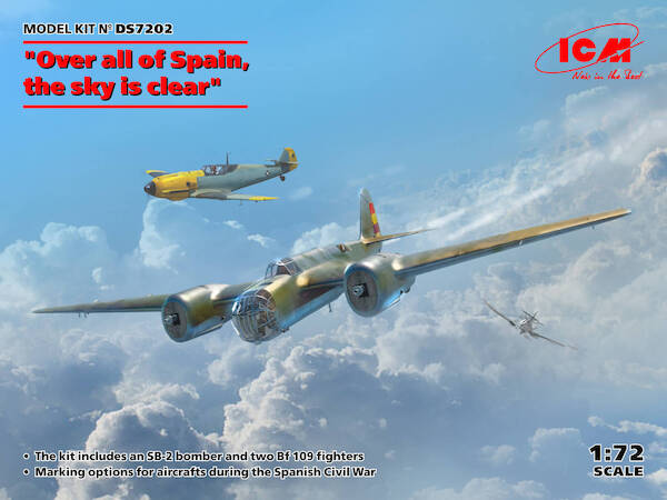 "Over all of Spain, the sky is clear" (1x SB2-M100 and 2x Bf109E-3 included)  DS7202