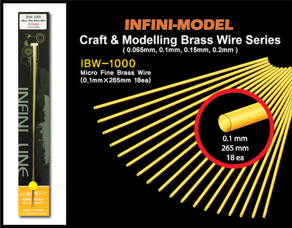 Micro fine brass wire (0,1mm) 18 strands of 265mm  ibw-1000