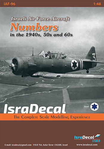 Numbers for Israeli Air Force aircraft from the 1940s, 50s and 60s.  IAF-96