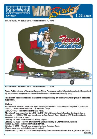 Boeing B17G Flying Fortress (44-83872 VP-X 'Texas Raiders CAF)  kw132074