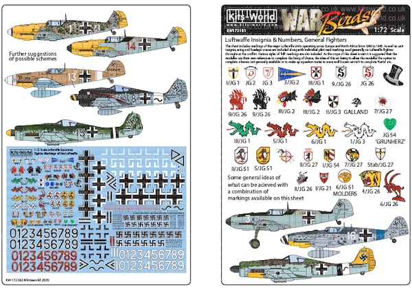 Luftwaffe Insignia and numbers, General Fighters  KW172181