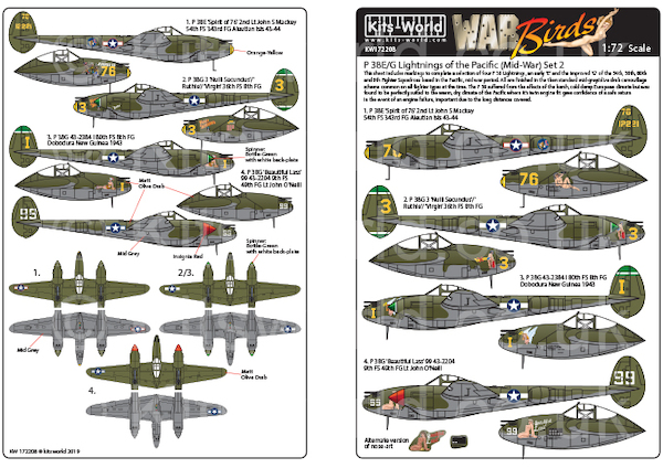 P38E/G Lightnings of the Pacific (Mid War) Set 2  KW172208