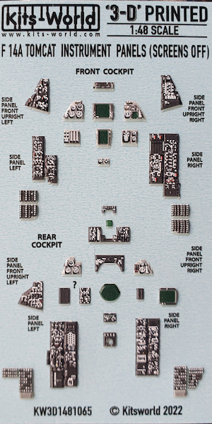 F14A Tomcat Cockpit instrument panels with  screens off (Tamiya)  KW3D1481065