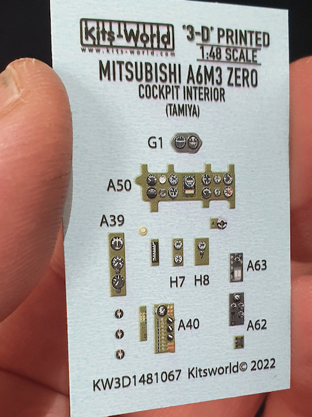 Mitsubishi A6M3 Zero Cockpit interior (Tamiya)  KW3D1481067