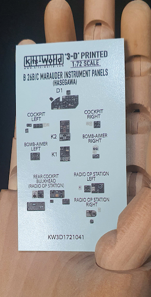 Martin B26B/C Marauder Instrument panels and other control panels( Hasegawa)  KW3D1721041