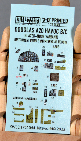 Douglas A20G Havoc Glass nose Instrument panels and additional cockpit items (MPM/Special Hobby)  KW3D1721044