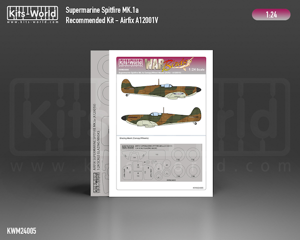 Supermarine Spitfire MKIa Canopy and wheel mask (Airfix)  kwm124005