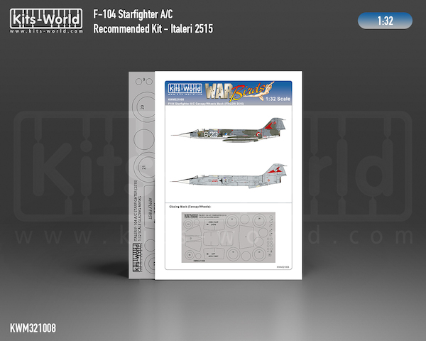 Lockheed F104A.C Starfighter Canopy and wheel mask (Italeri 2515)  kwm321008