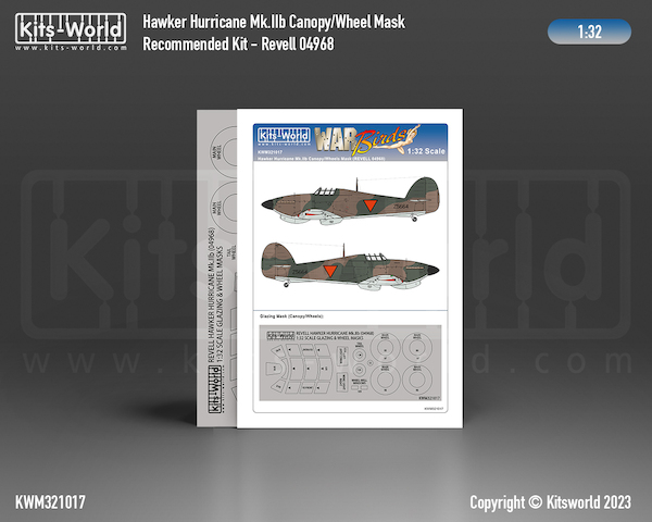 Hawker Hurricane MKIIc  Canopy and wheel mask (Revell 04968)  kwm321017