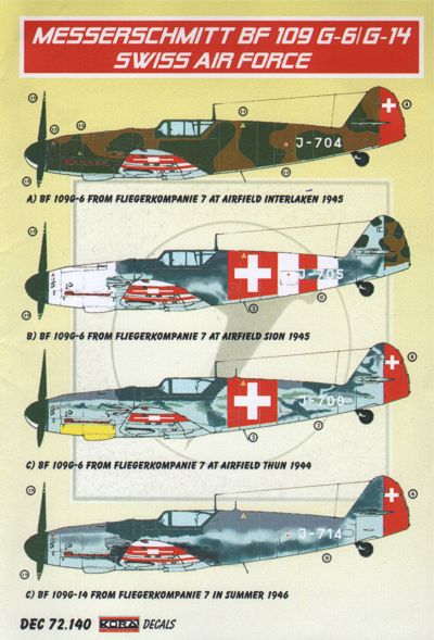 Messerschmitt BF109G-6/G-14 Swiss AF Part IX  DEC72140