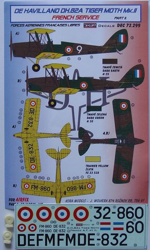 De Havilland DH82A Tiger Moth MKII (French Service ) part 2; Free French AF  DEC72299