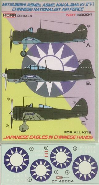 Mitsubishi A5M Claude, A6M-2 Zero and Nakajima Ki27 Nate (Chinese Nationalist AF)  NDT48004