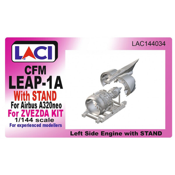 CFM LEAP-1A Engines for Airbus A320 NEO (Left side engine) with Stand For Zvezda kit  LAC144034