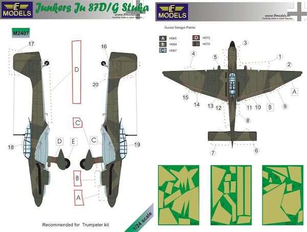 Junkers Ju-87D/G Stuka  camouflage Mask  (Trumpeter)  LFM2407