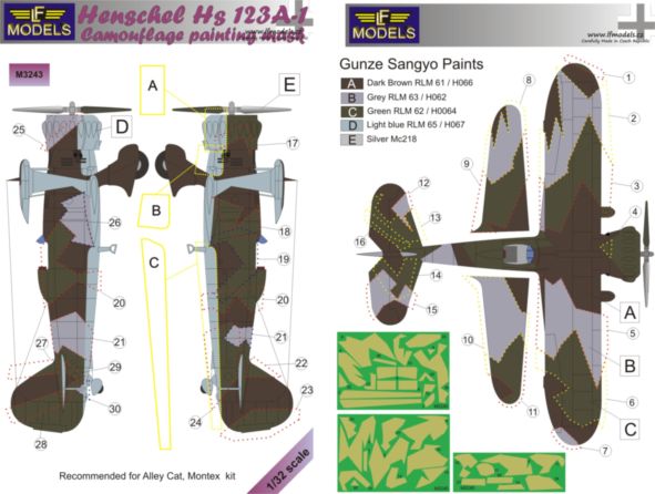Henschel HS123A-1 Camouflage Painting Mask  LFM3243