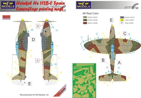 Heinkel He112B-0 Spain Camouflage Painting Mask  LFM72112