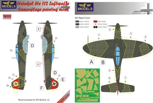 Heinkel He112 Luftwaffe Camouflage Painting Mask  LFM72113