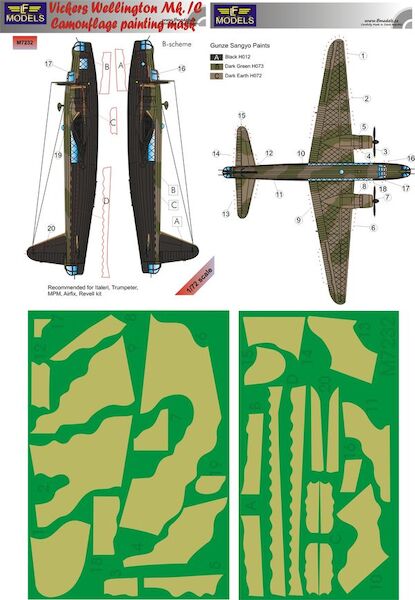 Vickers Wellington MK1c camouflage Mask  - B Scheme  LFM7232