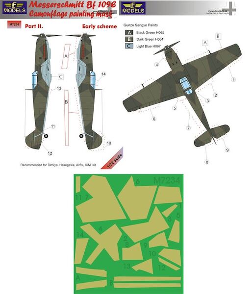 Messerschmitt BF109 camouflage Mask - Early Scheme Part 2  LFM7234