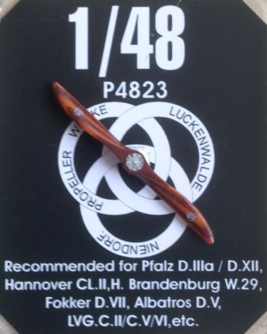 Hand made wooden prop Luckenwalde-Niedorf for Albatros DV, Fokker DVII, Hansa W29, LVG C, Pfalz DIIa/DXII, Hannover CLII  LFP4823